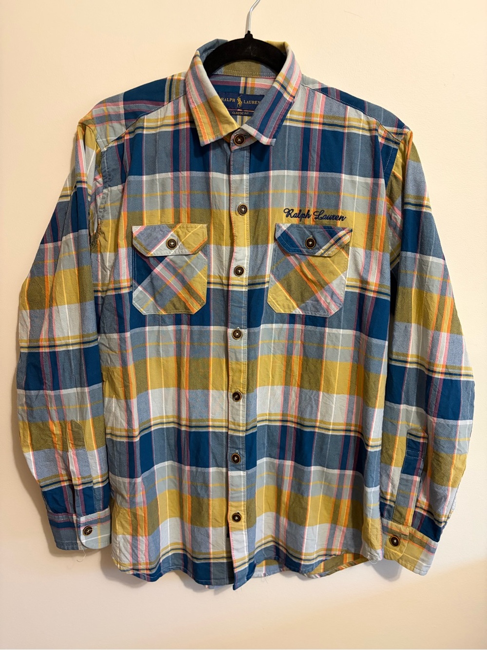 POLO RALPH LAUREN- size XL Classic Fit Plaid Workshirt.